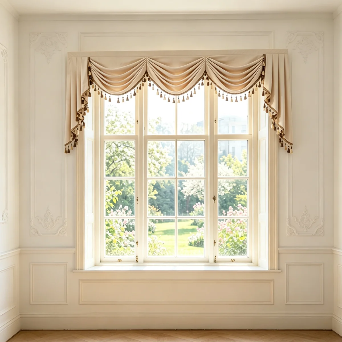 solid-beige-velvet-swag-valance-with-dual-color-tassels-side-panels-luxury-european-decor-window-header-for-living-bedroom