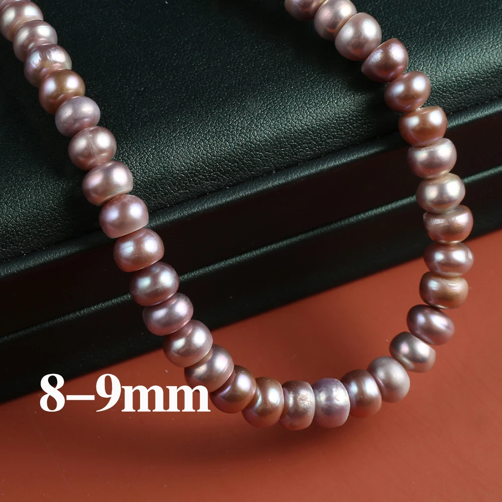 

8-9mm Natural 100% Real Freshwater Pearl Beads Flat Shape Pearl Loose Spacer Beads for Making Jewelry Necklace Accessories