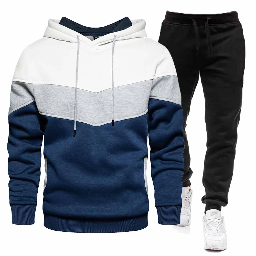 2024 Fashion Men\'s Tracksuit Sets Hoodie and Pants Women Solid Color Hooded Pullover+Pants Suit Casual Sportswear Sets Male