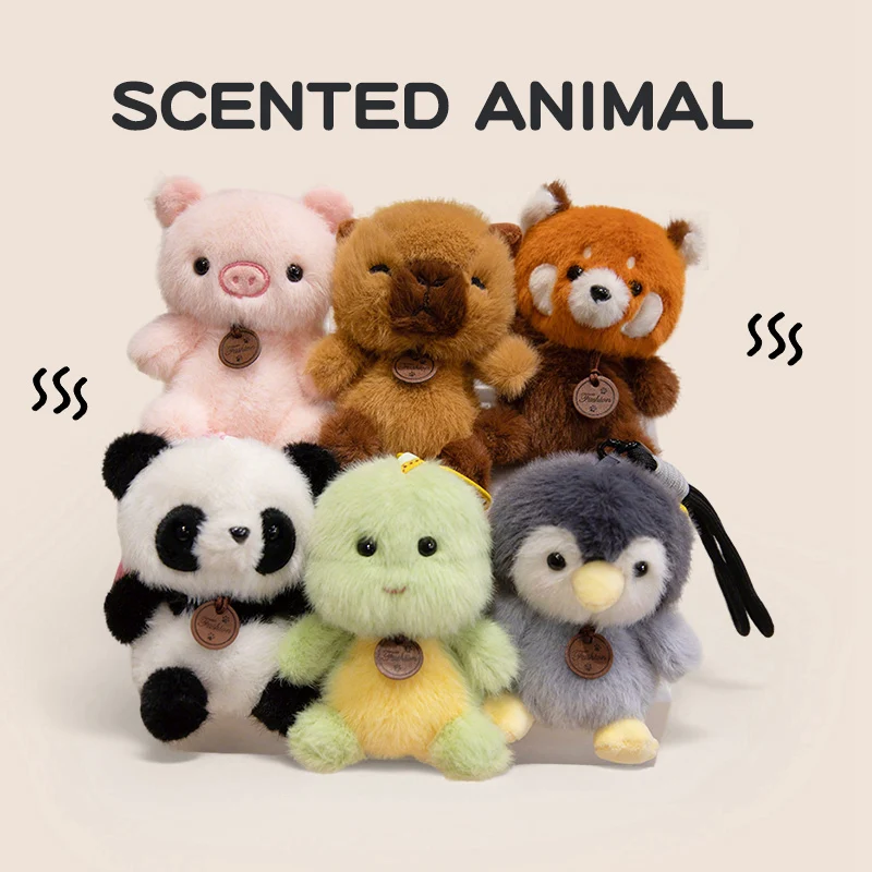

Cute Animals Panda Fox Sloth Cat Dinosaur Bunny Soft Plush Pendant Dolls Stuffed Capybara Pig Plushie Toys Gifts For Children