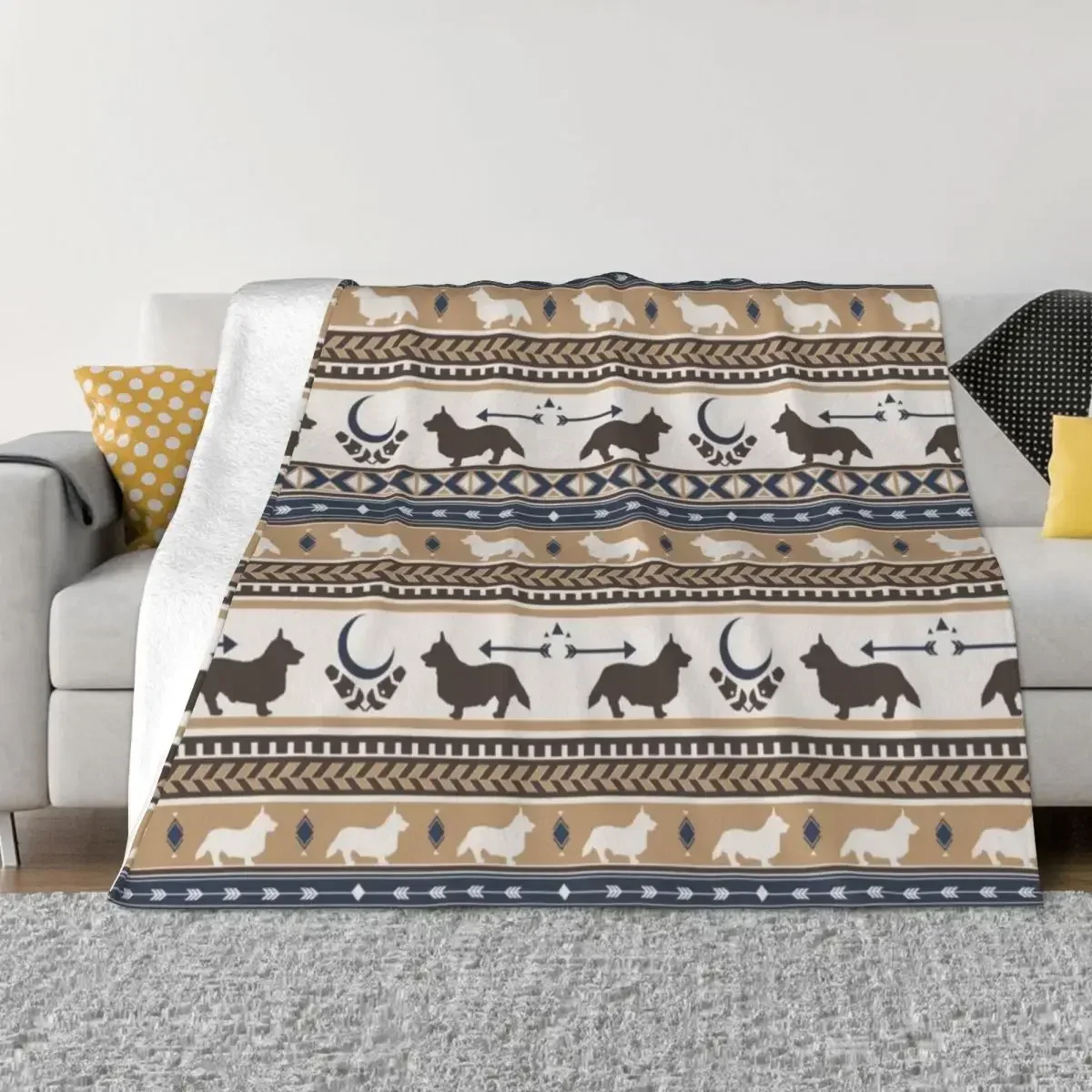 

3d Printed Baby Blanket Boho Dogs | Corgi Tan Babes Carpet Hairy Blankets Comforter for Bedroom Livingroom Office Bed Sofa Cover