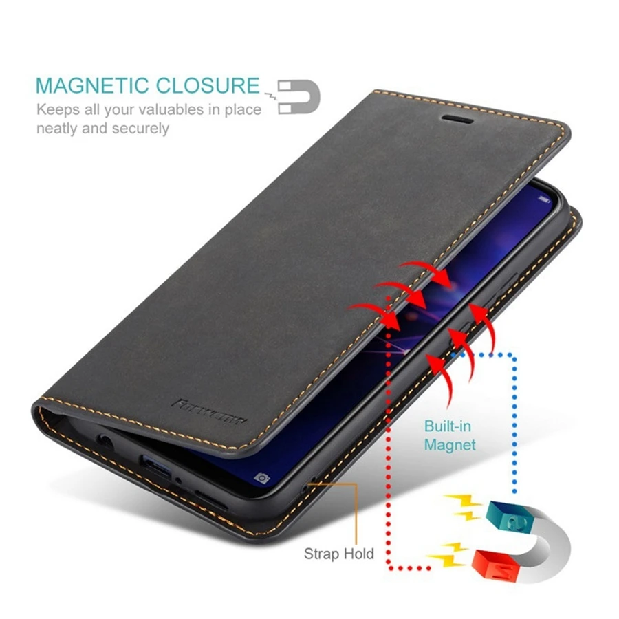 Wallet Luxury Skin Friendly Magnetic Flip With Card Slot Stand Leather Case For iPhone 15 Pro Max 14 Plus 13 12 11 X XS XR 8 7