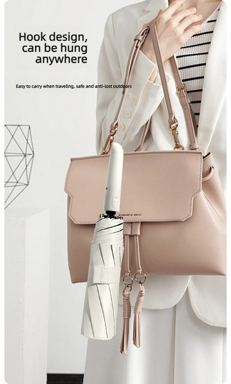 Ring-Schnallen-Design 20-Rippen Vollautomatischer Regenschirm für Herren Faltbarer Extra Großer Starker Sonnenschutz Doppelschirm für Damen – Detail 6
