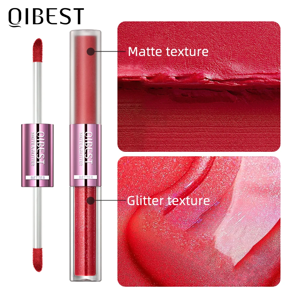 6 Farben Lip gloss Set flüssiger Lippenstift 2 in 1 Lippen tönung wasserdicht lang anhaltende Feuchtigkeit rote Lippen matt Lippenstift Make-up für Frauen