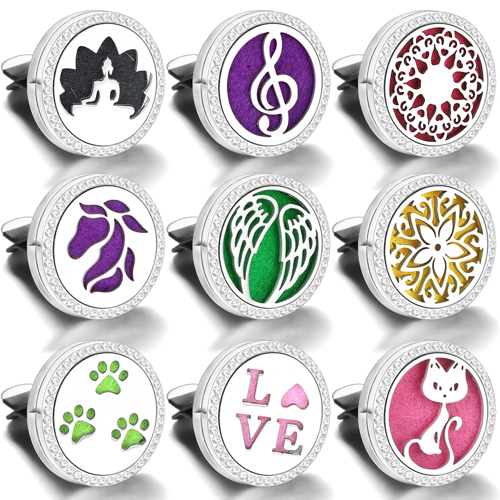 Engels flügel Aroma therapie Diffusor Auto Lufter frischer Outlet Clip Kristall ätherisches Öl Diffusor Parfüm Medaillons Anhänger Schmuck
