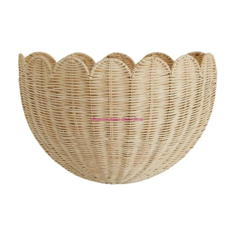 

Handwoven Rattan Wall Basket Decorative Storage Stand for Living Room or Bath JOMD