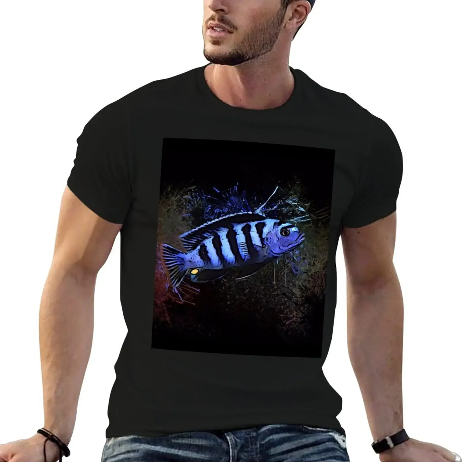 Male Saulosi Cichlid Portrait T-Shirt custom t shirt korean fashion mens clothes