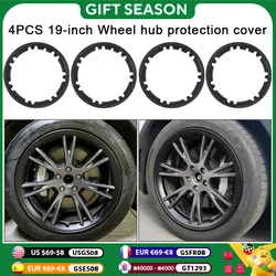 4PCS For Tesla Model Y 19 Inch Rim Wheel Hub Protection Patch Protector Hubcaps Parts Automobile Cover Cap Accessories 2019-2024