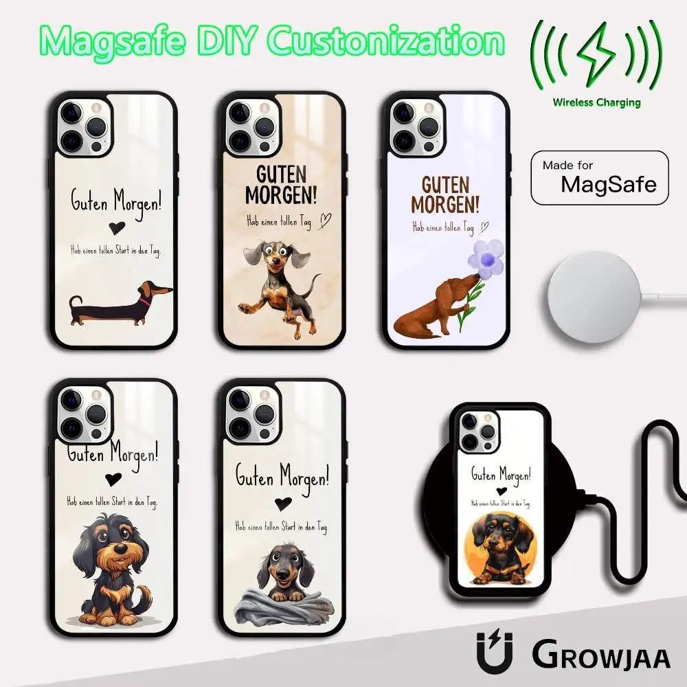 

Kawaii Dog Lover Cute Phone Case For IPhone 16 15 14 13 12 11 Pro Max Plus Mini Magsafe Mirror Wireless Magnetic Funda