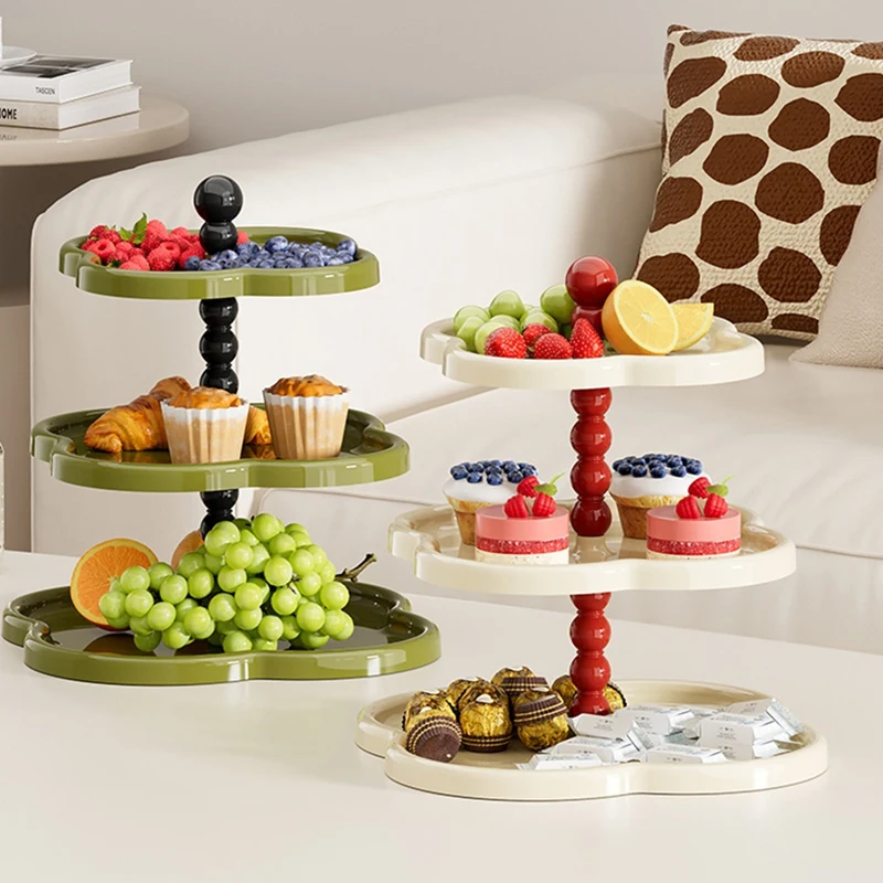 ABBN-Retro Jewelry Rack Fruit Plate Dessert Display Rack Desktop Four-Leaf Ornament Storage Rack