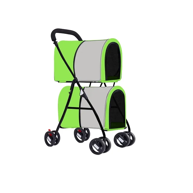 Foldable Double-layer Stroller Can Fold Up Pet Bag Various Colors To Choose From