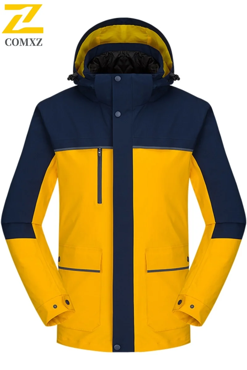 COMXZ Men Down Jacket Fashion Hooded American Style Lightweight Outdoor Adventure Cold Resistant Down Inner Layer Garment