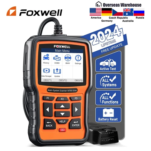 FOXWELL NT510 Elite Wireless OBD2-Scanner, alle System-bidirektionale Diagnosetools, Ölreset, EPB, SAS, TPS, TPMS, OBD 2, automatischer Scan