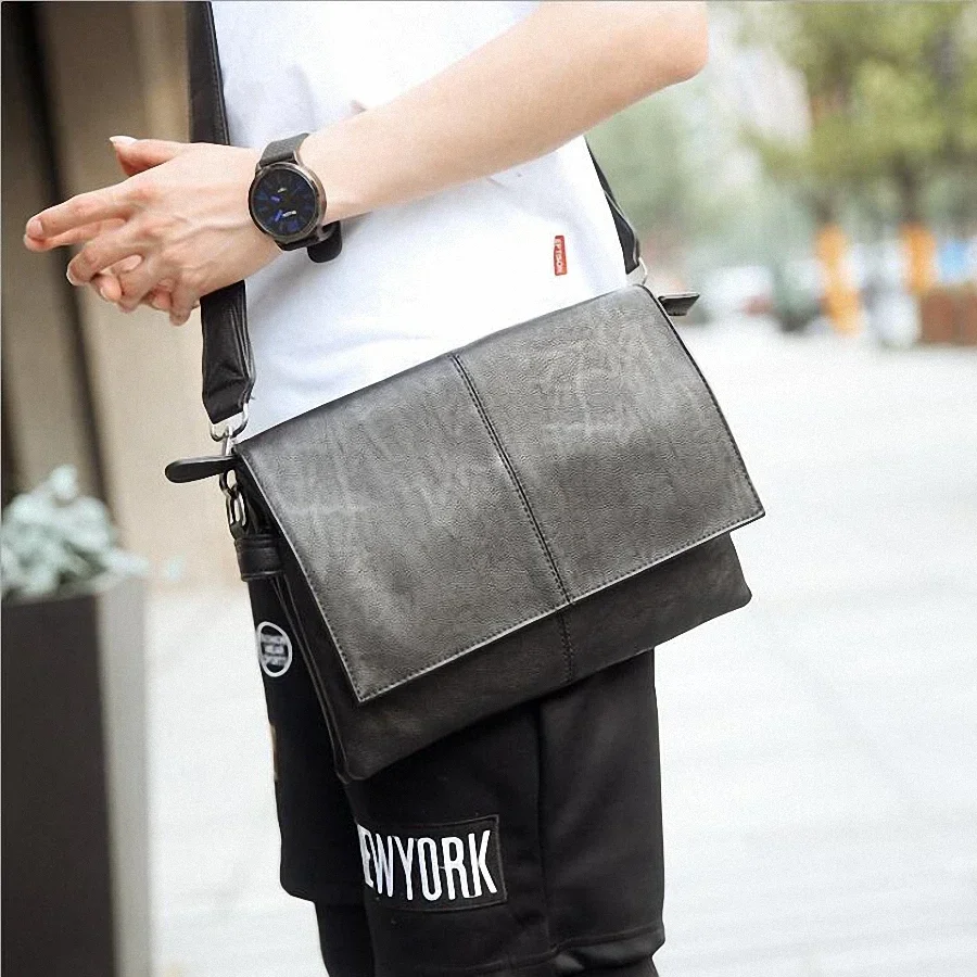Leather Bag Men Bag Messenger Casual Men\'s Travel Bag Leather Clutch Crossbody Bags Male Shoulder PU Leather Handbag NEW LI-2012