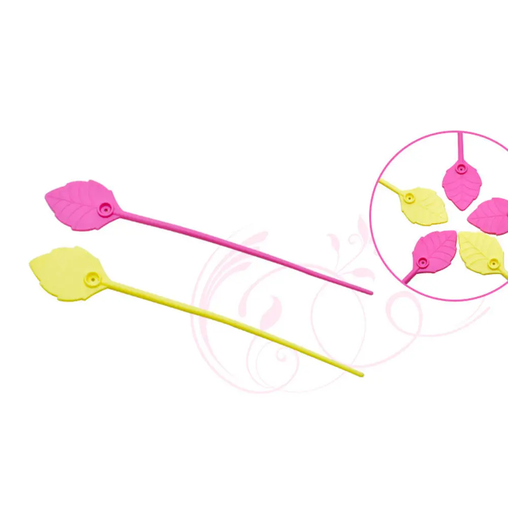 30Pcs Cartoon Silicone Food Sealing Clips Flexible Leaf Shape Ties for Candy Cookie Snack Baking Packaging Tie
