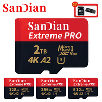 Micro TF SD Card 128GB 256GB Class 10 A2 High Speed Memory Card U3 4K 512GB TF Flash Card 1TB for Smartphone Camera Drone