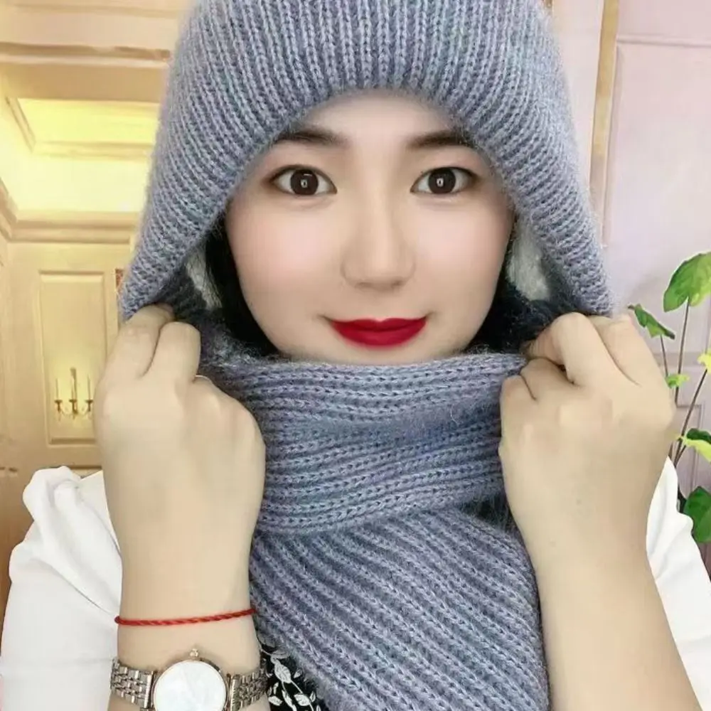 Jesienne Ocieplacze na Uszy Dzianinowe Czapki typu Skullies Zestaw Szalików Ocieplacz na Szyję Wiatroodporne Kominiarki Rowerowe Miękka Apaszka Krzyżowa Damska