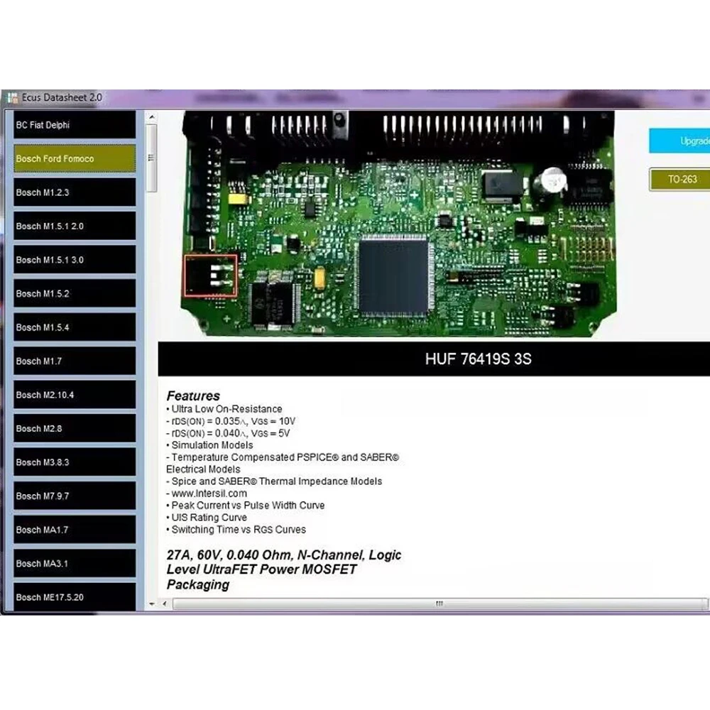 Ecu Ecus Datasheet Software With License Key for Fiat for Delphi for Bosch for Ford for Mercedes Chevro-let PS-A Car Repair Tool