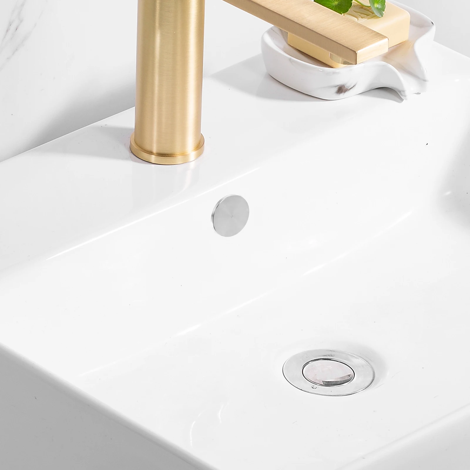 

Stainless Steel Overflow Cover Basin Outlet 304 Grade Splash Prevention Drain Covers for Bathroom Ceramic Washbasin