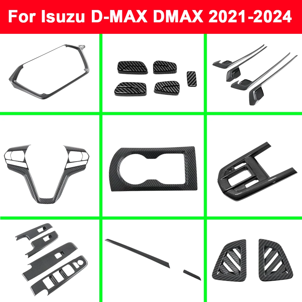 For Isuzu D-MAX DMAX 2021 2022 2023 2024 ABS Dashboard Armrest Trim Seat Knob Switch Cover Frame Outlet Vent Handle Bowl Shift