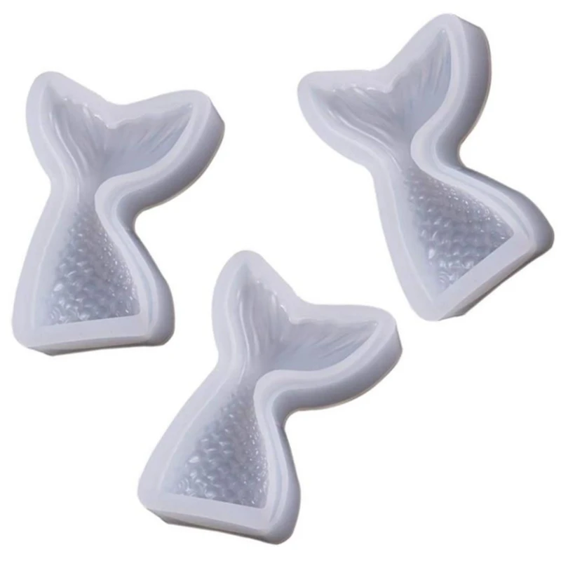 Moule en résine en silicone pour décorations de boîte de téléphone, queue de sirène, élection, bricolage, porte-clés, exécutif, artisanat, 3 pièces