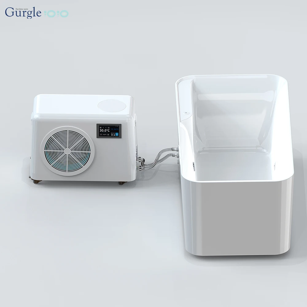 

New Acrylic Cold Plunge Freestanding Ice Bath Tub For Gym Athlete Connect And Use The Chiller