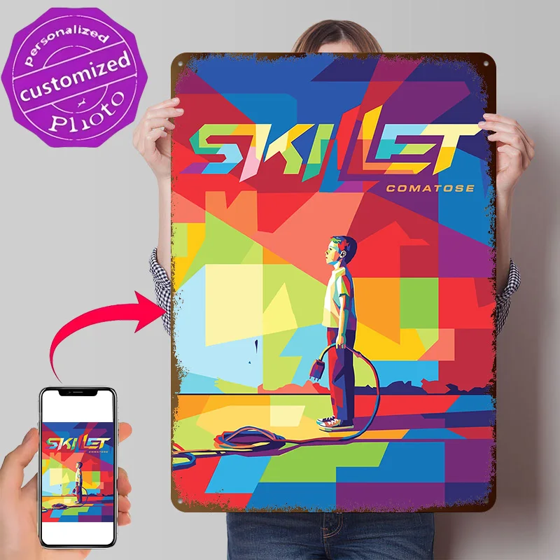 Skillet Comatose Album Cover Art Personalized 3D Textured Metal Poster Wall Art Tinplate Sign for Decoration Garage Decorations