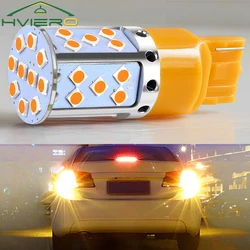 1pcs Auto Turn Signal Amber White Light 3030 35SMD LED T20 W21W Reverse Brake Bulb Canbus Led License Plate Product Accessories