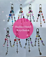 Hazbin Hotel inspired keychain, kawaii keychain, y2 cute and stylish aesthetics, role-playing gift