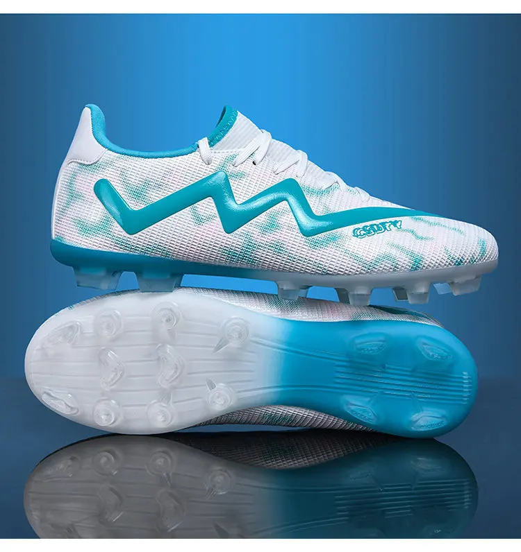 Original Marke blau Herren profession elle Fußballs chuhe Rasen rutsch feste Fußballs chuhe für Männer Schnürung Low Cut Fußball Turnschuhe männlich – Detail 13