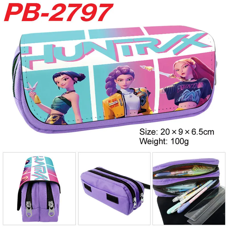 K-Pop Demon Hunters Anime Figuren Pu Stiftetui Student Cartoon Anime Stiftetui Schreibwaren Geldbörse Große Kapazität Aufbewahrungstasche Geschenk