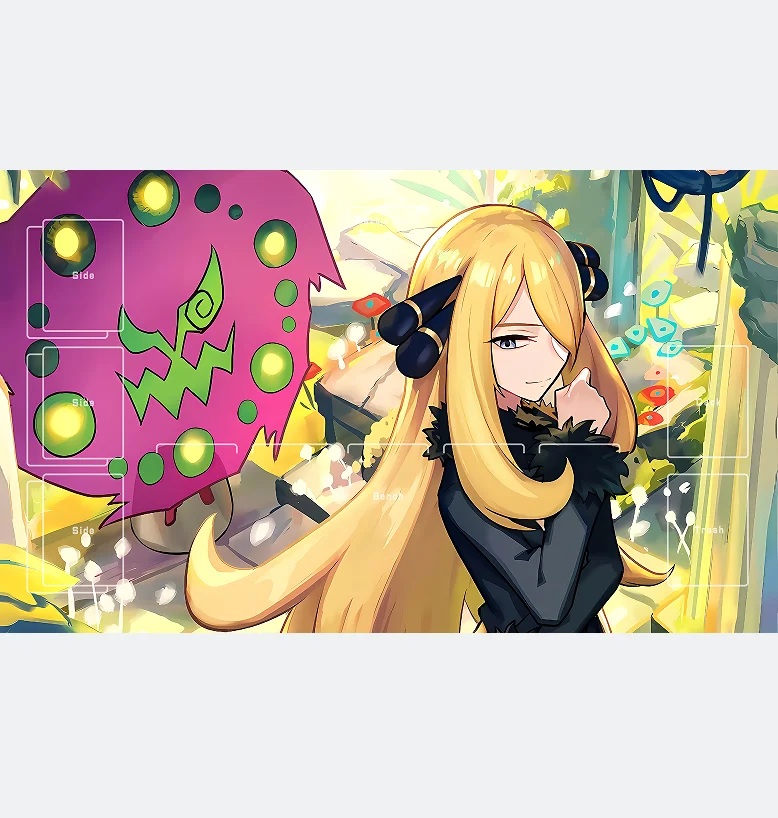 6 أنماط لتقوم بها بنفسك 600*350*2 مللي متر البوكيمون تلعب حصيرة-سينثيا جارشومب معركة بطاقة حصيرة PTCG المطاط معركة حصيرة هدية #3