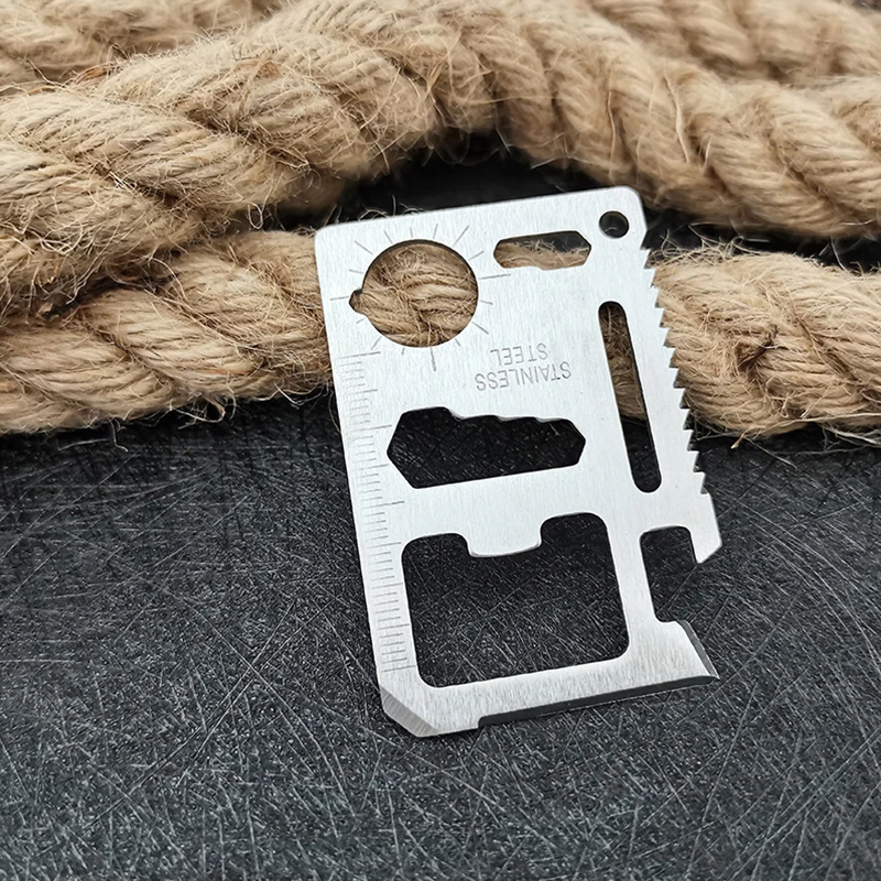 11 in 1 Portable Outdoor Camping Survival Multi-Tool Tourism Equipment Mini Card