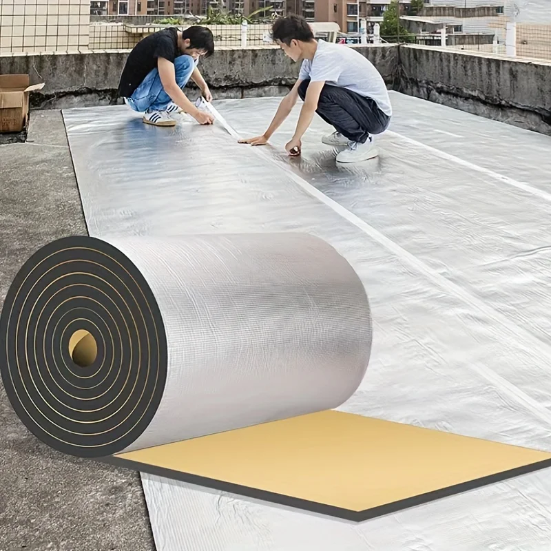 Selbstklebende Aluminiumfolie Isolierwatte, Dachleckschutzfolie, Schalldämmende Anti-UV-Folie Feuerfeste Multifunktionsfolie