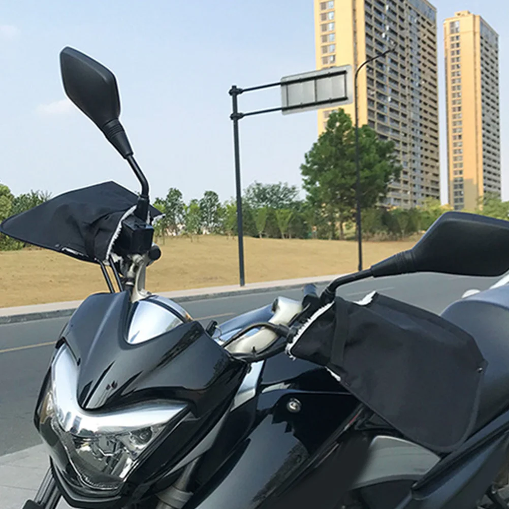 2 قطعة قفازات مقاومة للرياح الحرارية مقاوم للماء قفازات قماش أكسفورد للدراجات النارية Atv الثلج الشتاء الدراجات والعتاد #3