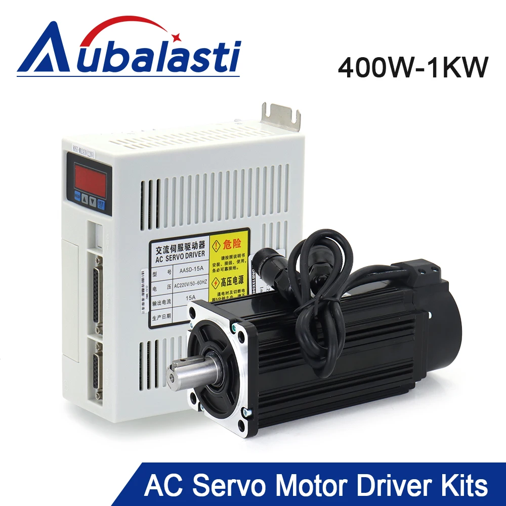 Aubalasti 400 واط 1.27N.m 730 واط 3.5N.m 750 واط 2.4N.m 1KW محرك سيرفو يعمل بالتيار المتردد سائق أطقم 220 فولت تقليل الضوضاء المغناطيس الدائم AASD-15A سائق