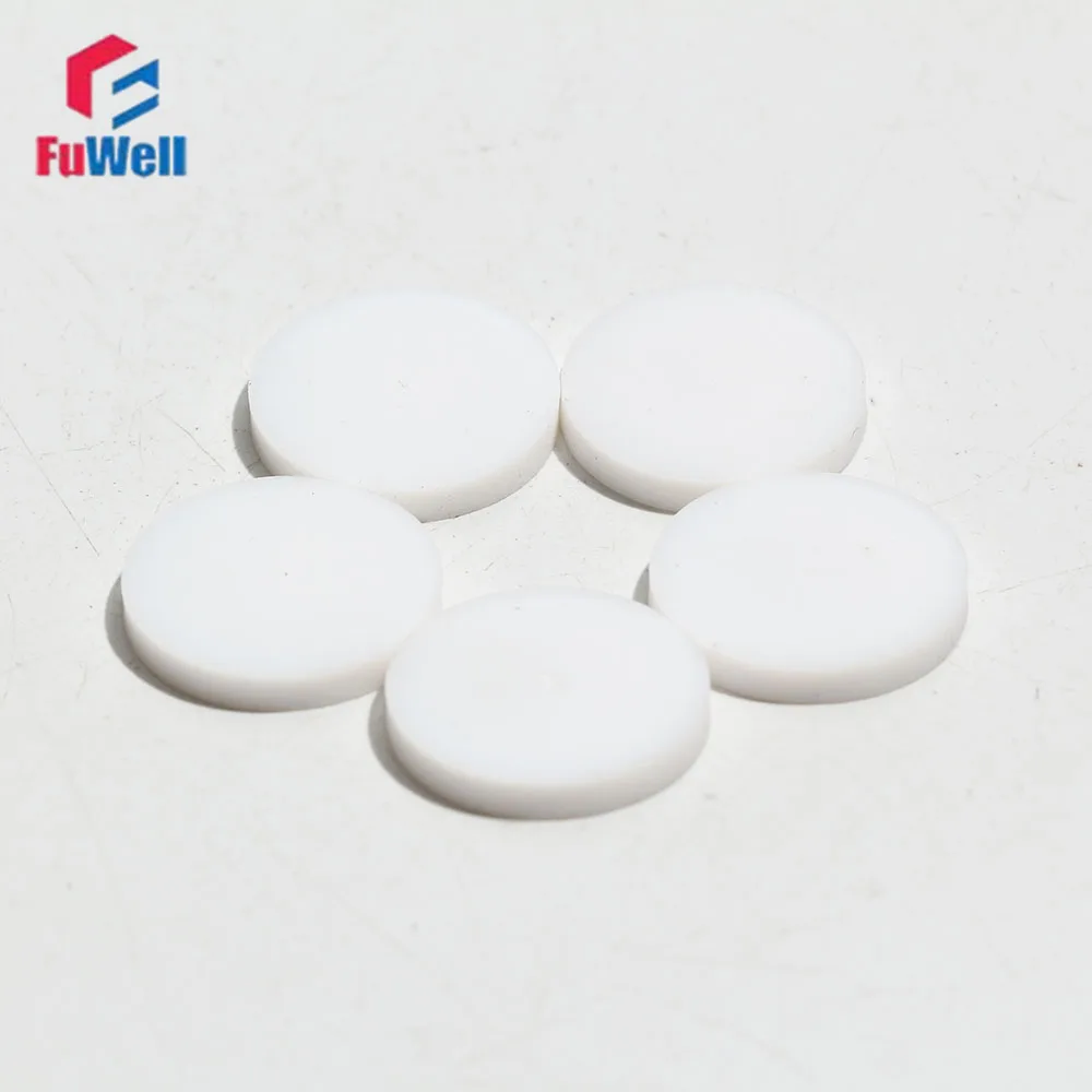 Fuwell 2 قطعة PTFE القرص الصلب Polytetrafluoroethylene حشية مستديرة مقاومة للتآكل قرص بلاستيكي لوحة قطر 50x6 مللي متر ~ 100x10 مللي متر