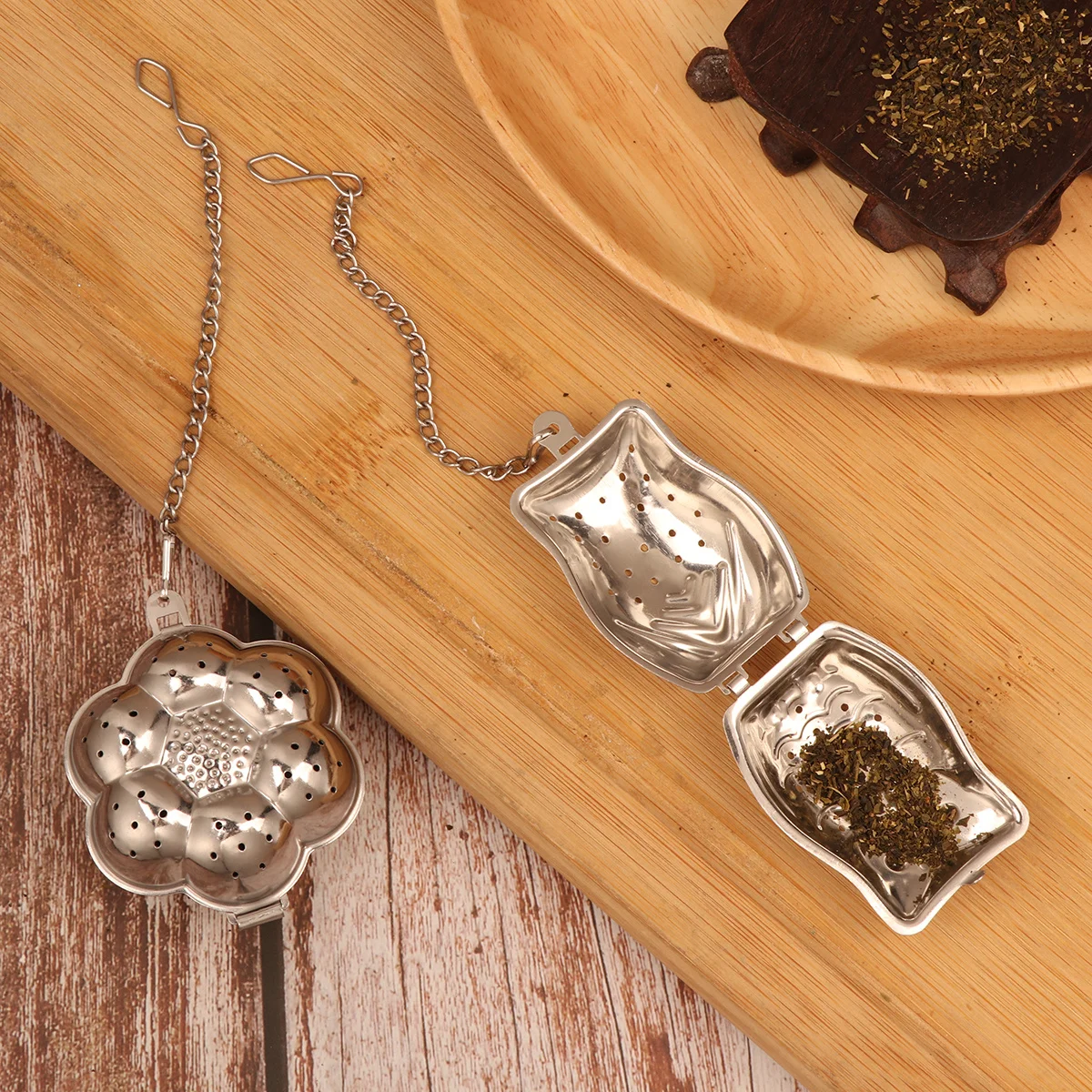 

2pcs Stainless Steel Tea Infuser Fine Mesh Filter For Loose Leaf Tea Black Green Oolong Herbal Chamomile Chai Spices Steeping