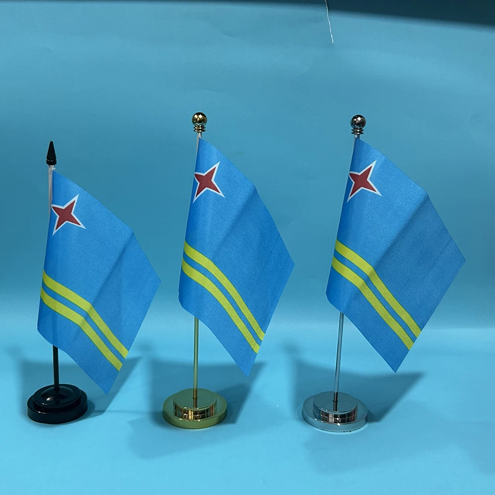 Office Desk Flag of Aruba Flag 14x21cm Table Flag Aruba National Banner Desk Ornaments Flags
