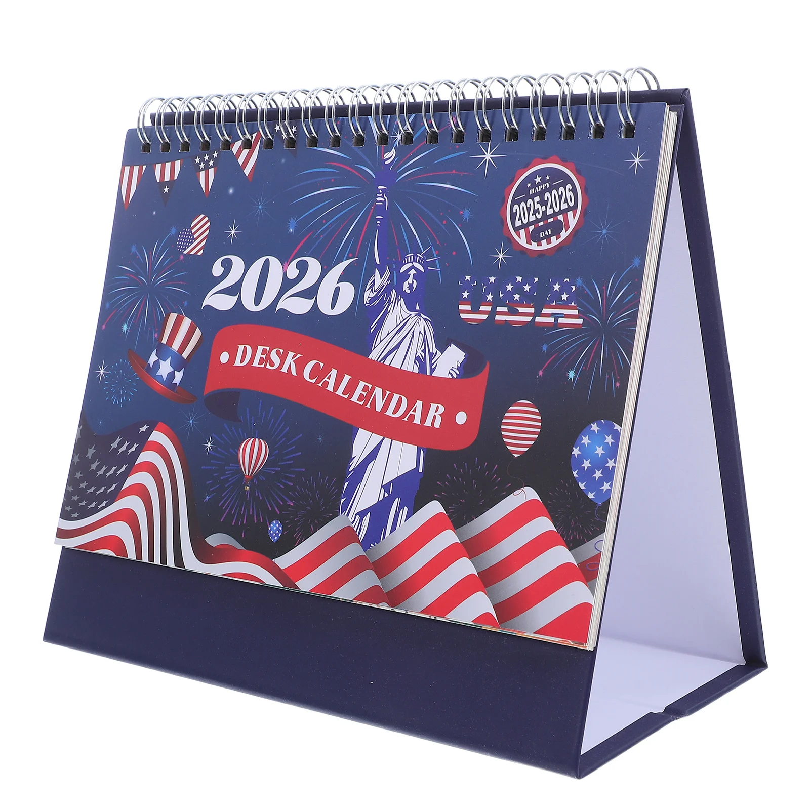 Mini Desk Calendar 2025-2026 Small Standing Flip Table Top Calendar For Office Home Daily Planner Patriotic Decor