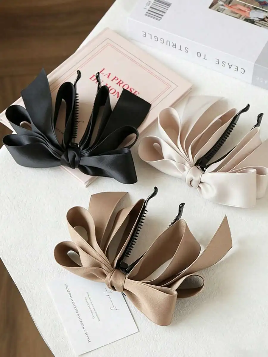 

Elegant Multi-Layer Satin Bow Hair Clip For Women Daily Festival Party Wear