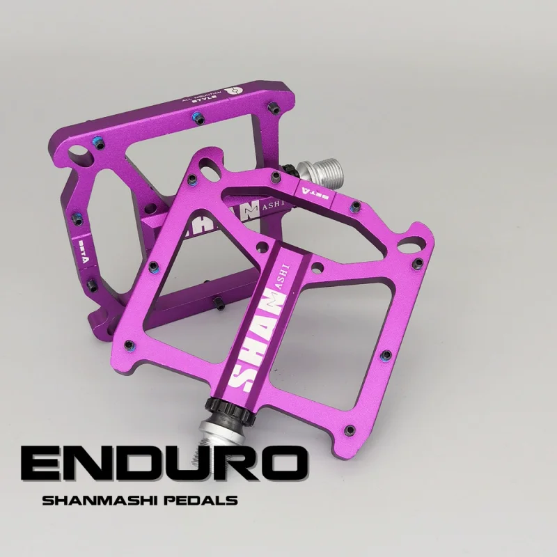 

SHANMASHI CNC Aluminum Alloy Mountain Bike Pedals Polished Hollow Flat Non-Slip Bicycle Pedals with 3 Sealed Bearings for MTB