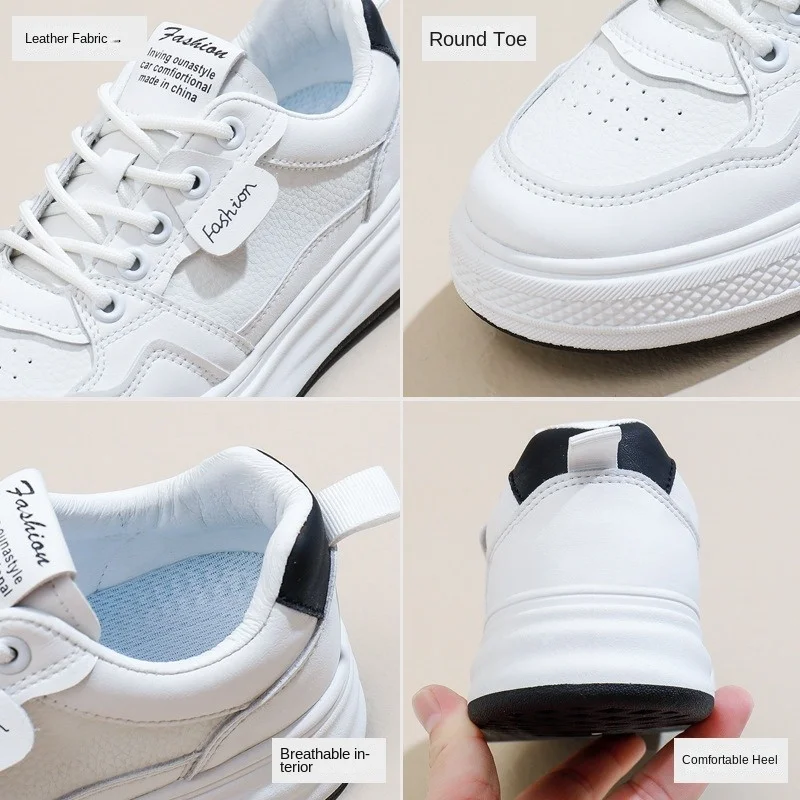 Autumn Women's Little White Shoes Concise Design Academy Style Ladies  Casual Shoes Platform Sneakers Board Shoes Tenis De Mujer