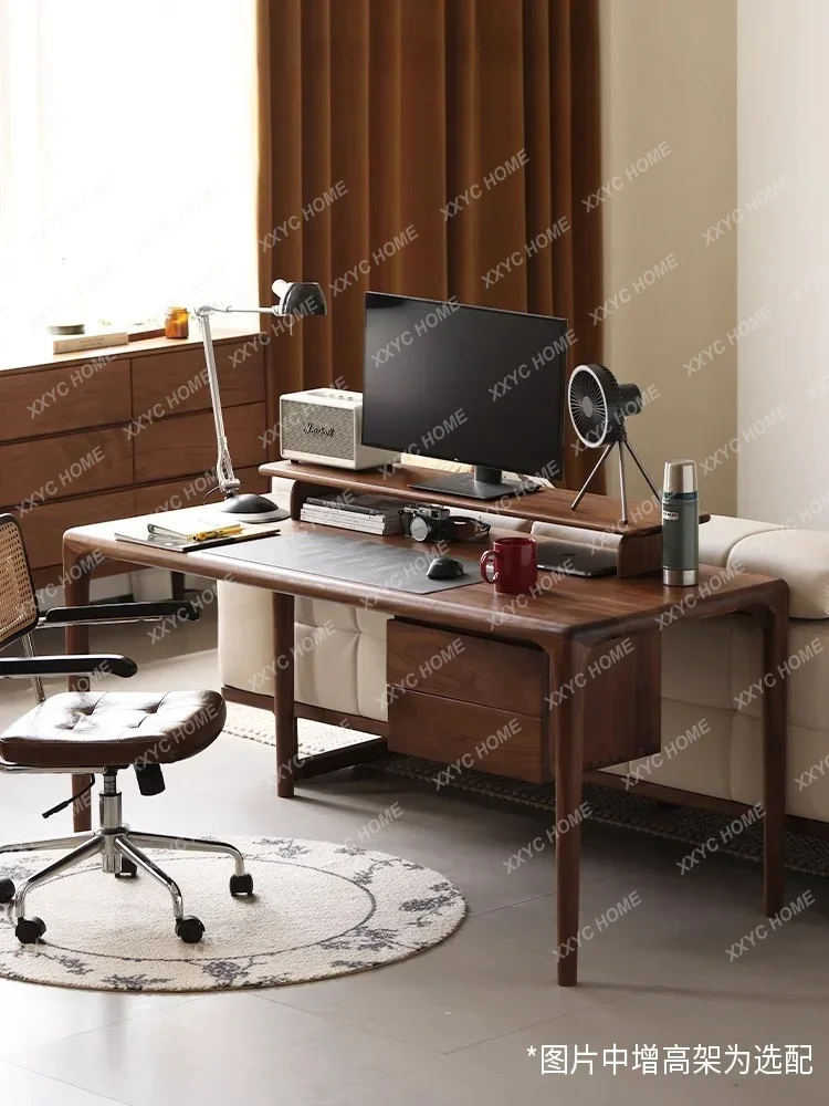 XX L Black Walnut Desk All Solid Wood Writing Table Modern Simple Writing Desk Study Home