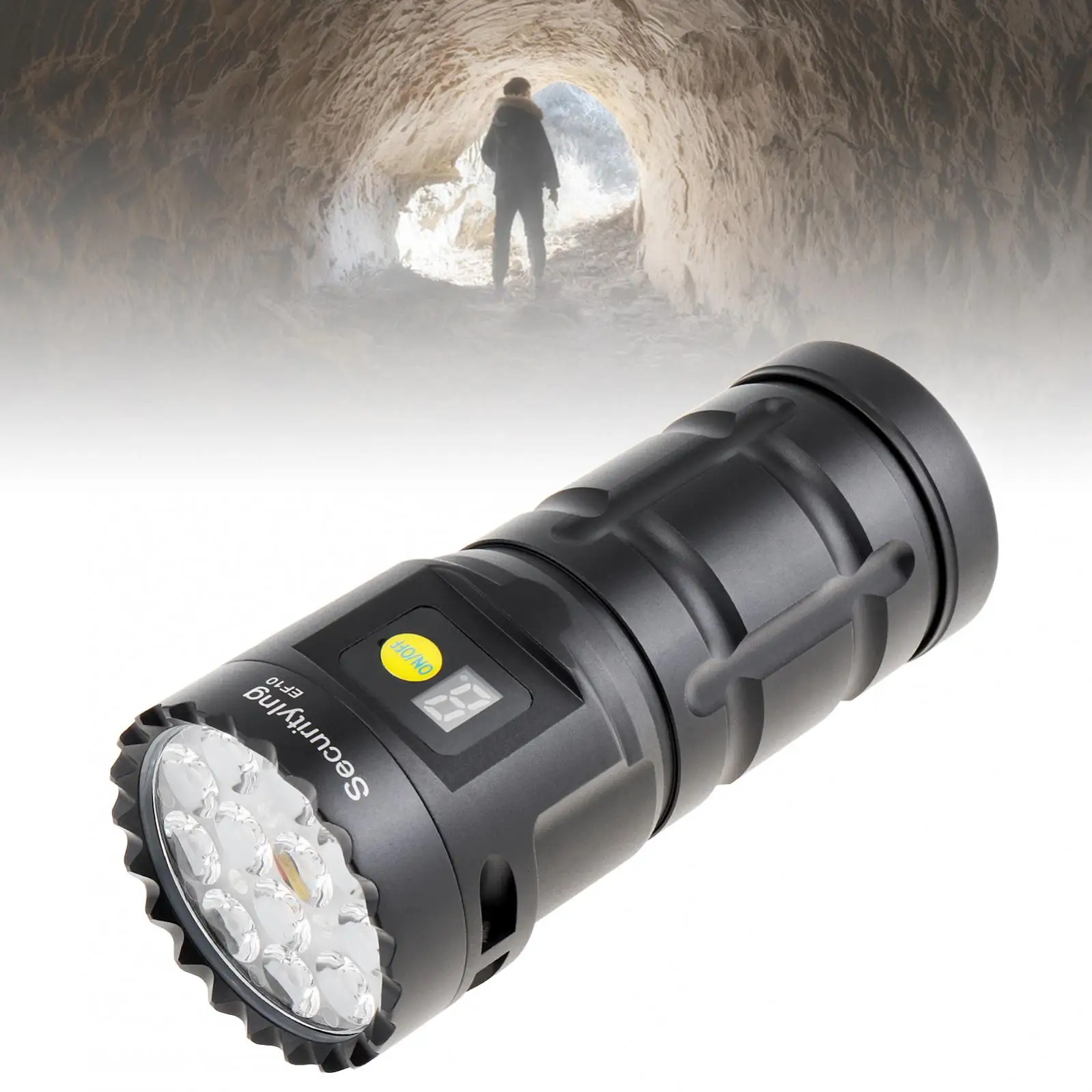 SecurityIng EF10 5500 Lumens IPX6 Rechargeable EDC Flashlight for Camping / Outdoor / Night Climbing with Power Indicator