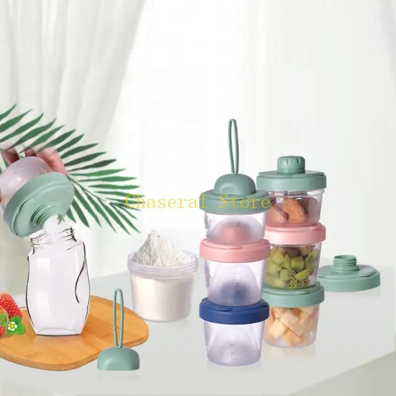 E7CE 60ml/120ml Milk Powder Storage Box 3 Layers Baby Formula Dispenser Infant Essential Cereal Snacks Container for Toddle