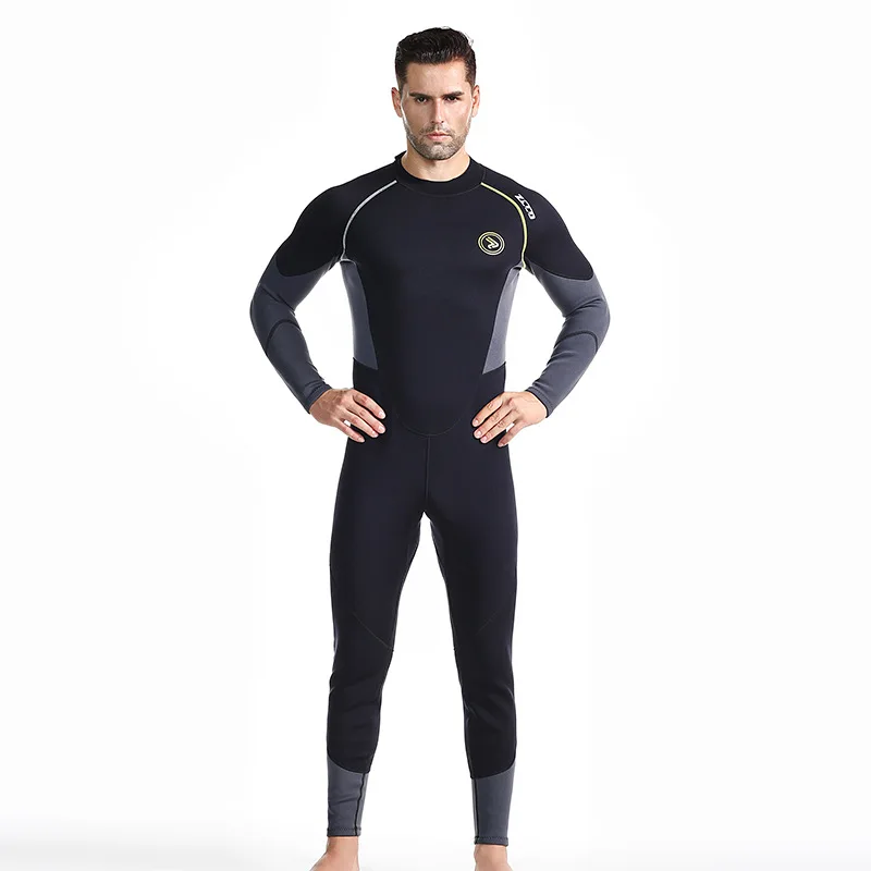 3mm Wetsuit for Men Full Body Long Sleeve Neoprene Diving Suit Warm Winter Swimsuit for Snorkeling Surfing