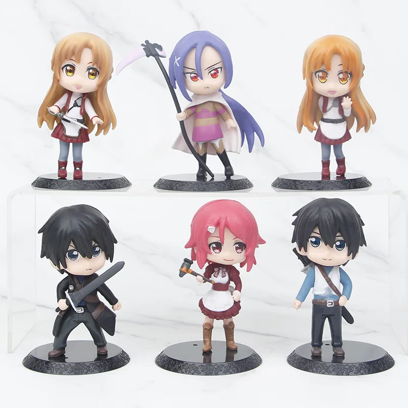 Sword Art Online wersja Q figurka Anime Kirigaya Kazuto Asuna zestaw Model figurki posąg ozdoba lalka zabawka prezent