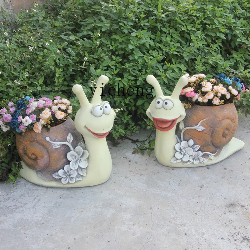 r5.20  outdoor landscape creative cartoon snail garden courtyard balcony kindergarten decorative flower pot