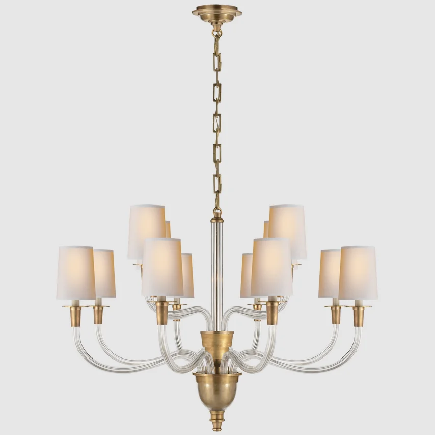 XZ American Style Copper Gold Antique Living Dining Room Designer High End Brass Led Pendant Lamp Chandelier Ceiling Light
